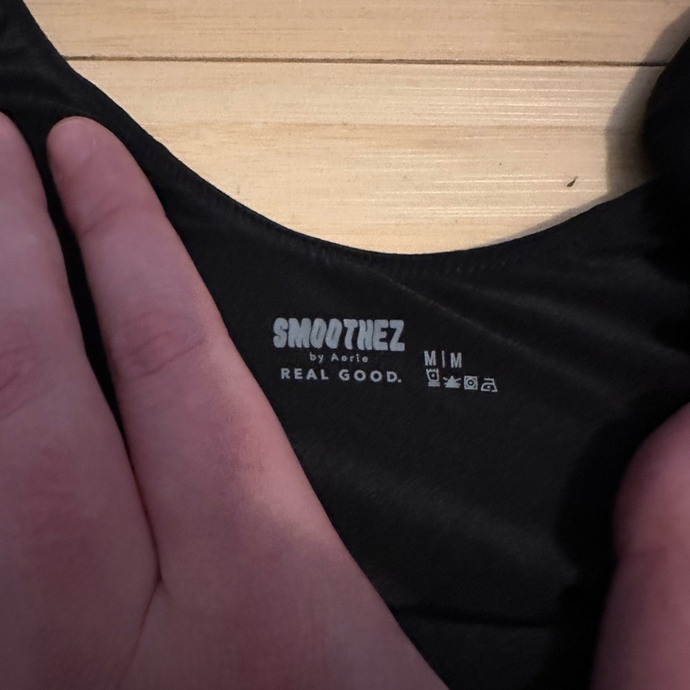 Aerie Smoothez Black Scoop Neck Bodysuit - Picture 3 of 3